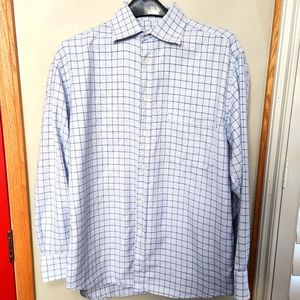 Canali white and blue dress shirt